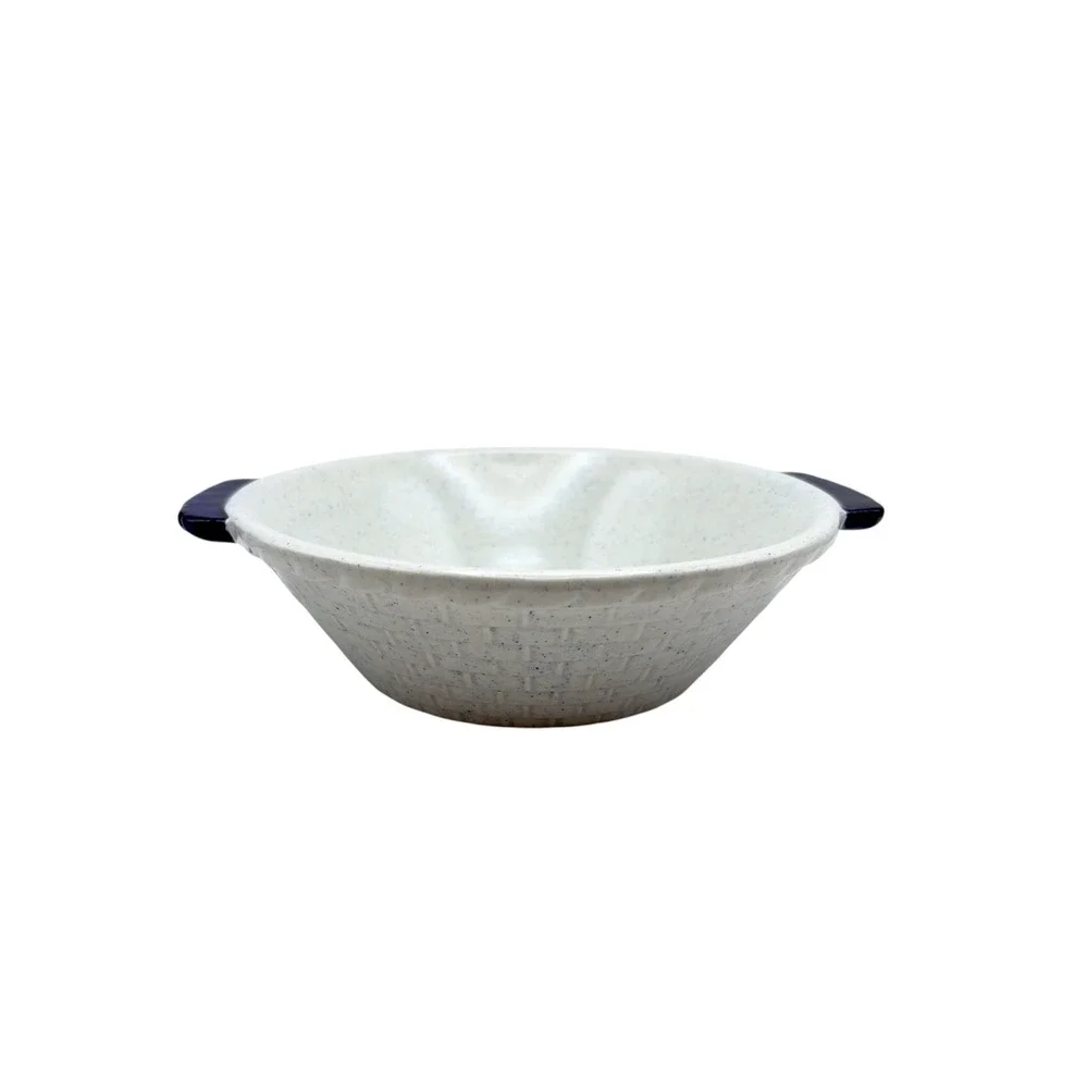 Metlox Poppytrail Homestead Provincial Basketweave Bowl Blue Handled Serving USA